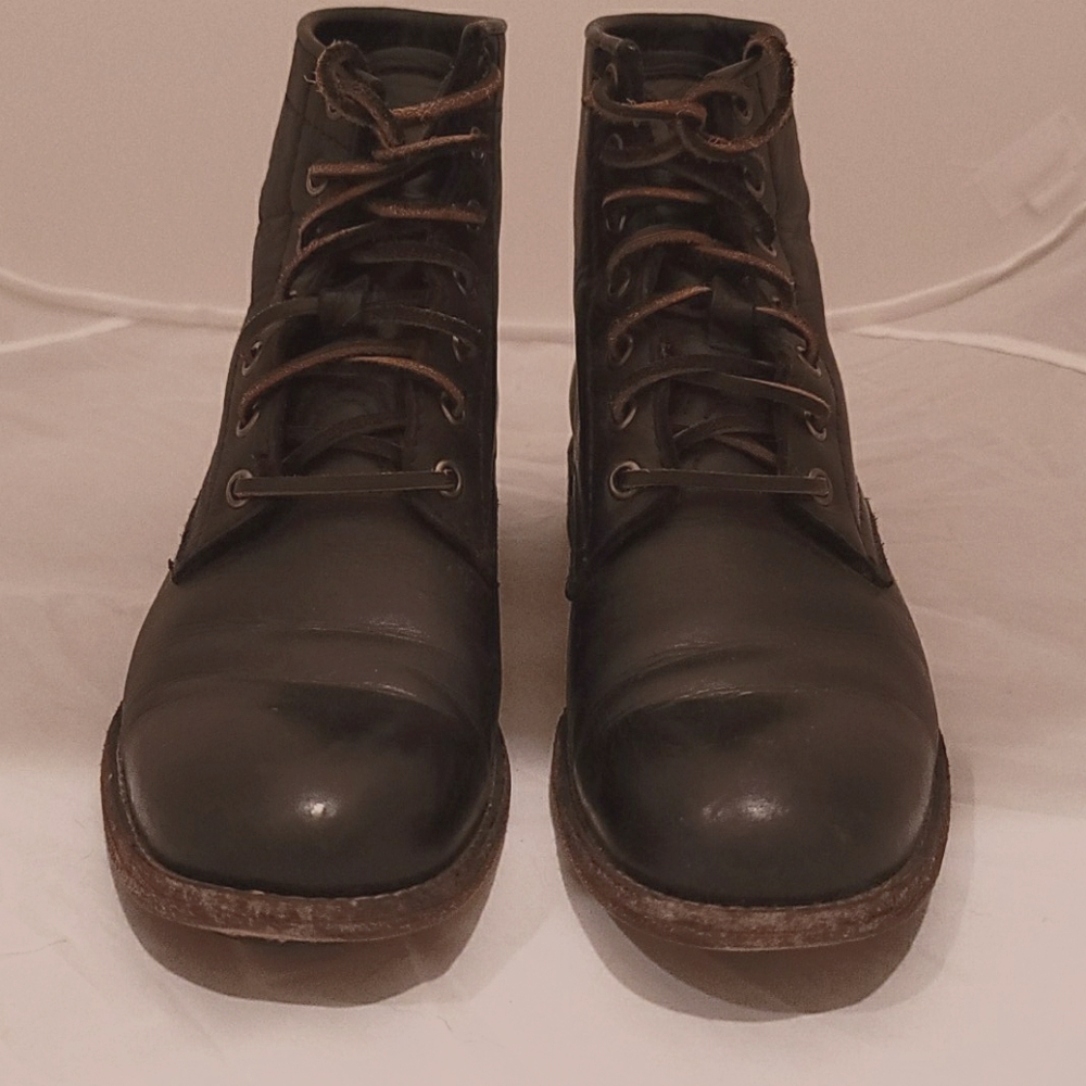 Frye short leather combat boot